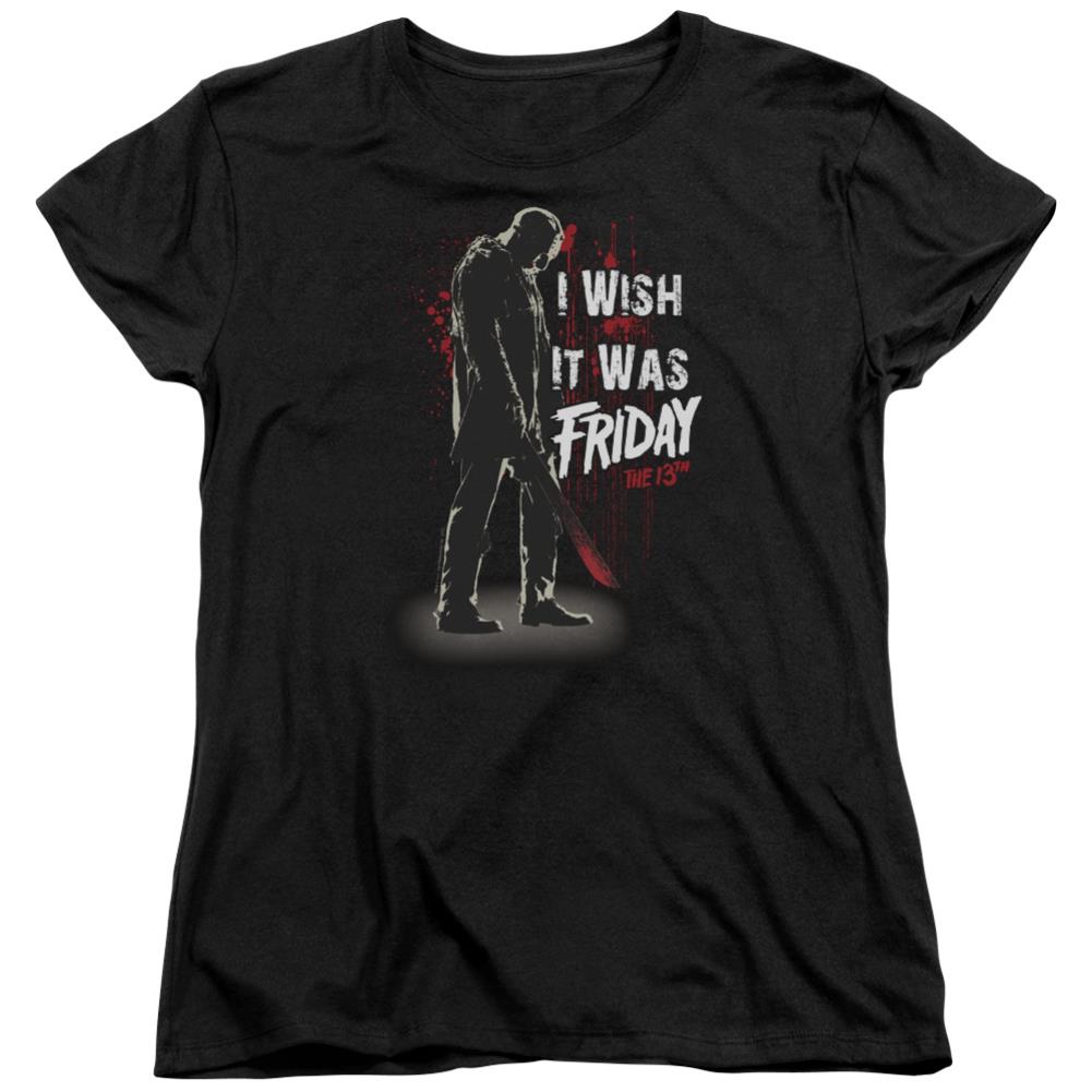 Friday The 13th I Wish It Was Friday Women's 18/1 Cotton Short-Sleeve T-Shirt