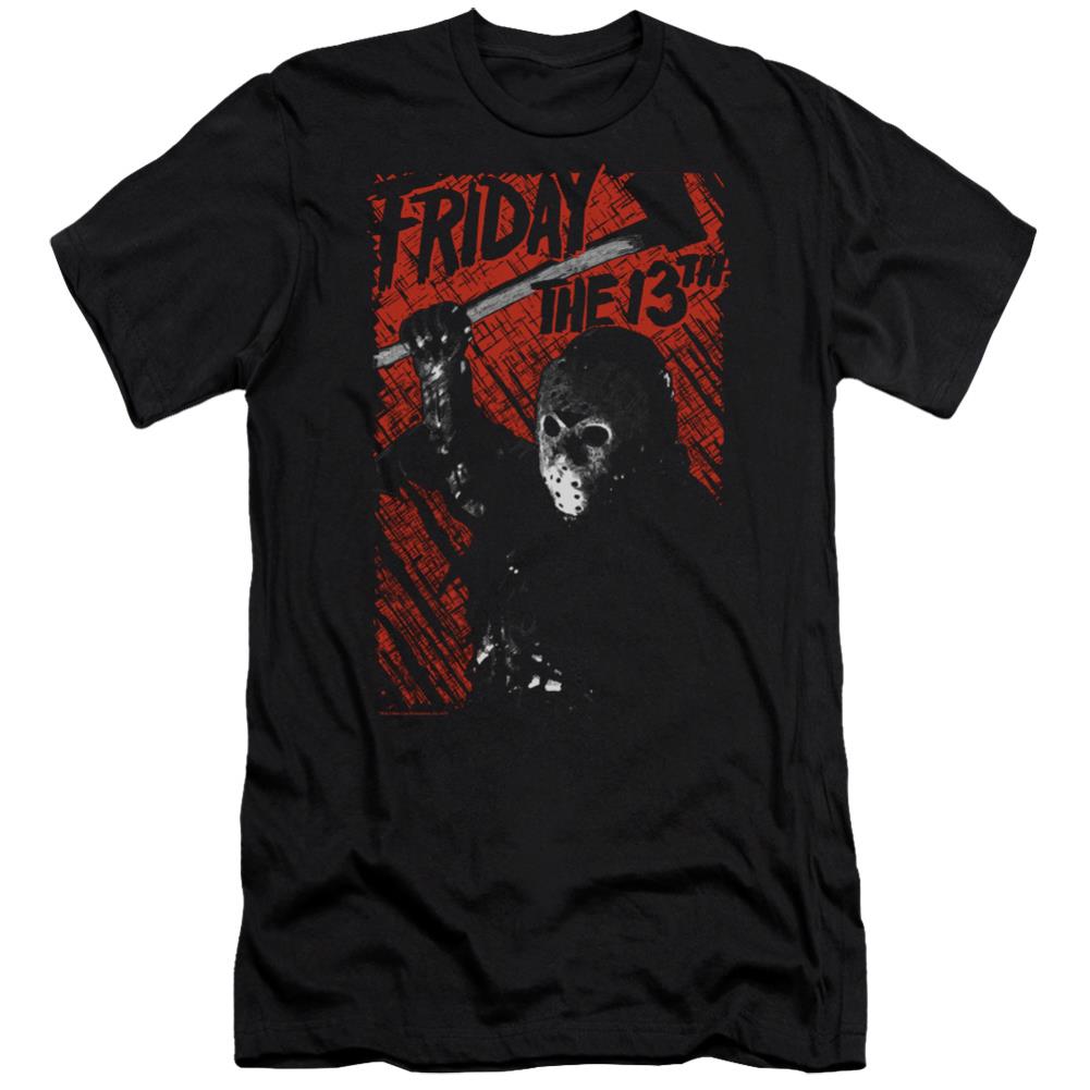 Friday The 13th Jason Lives Men's Ultra-Soft 30/1 Cotton Slim Short-Sleeve T-Shirt