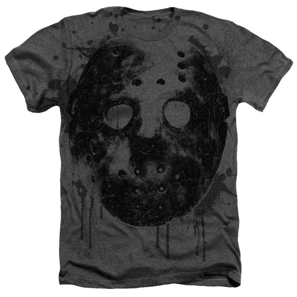 Friday The 13th Mask Men's 30/1 Cotton Poly SS Heather T