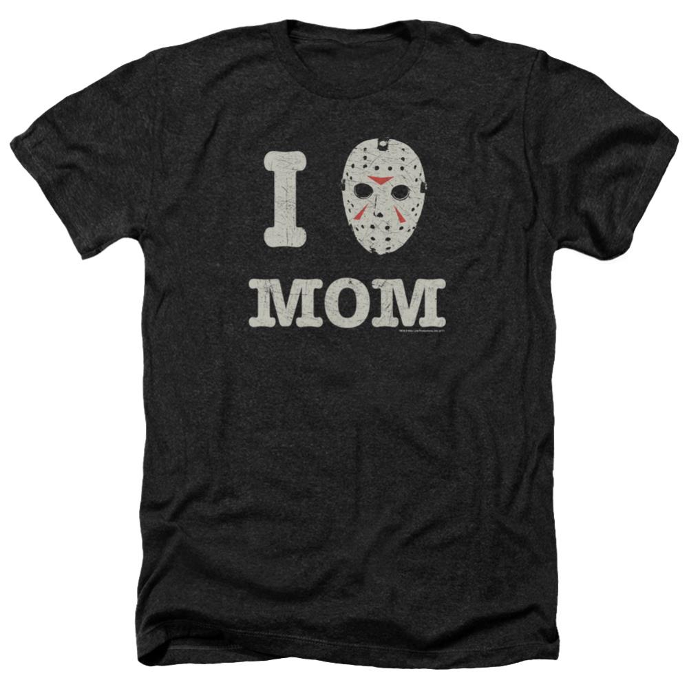 Friday The 13th Mommas Boy Men's 30/1 Heather 60 40 Poly Short-Sleeve T-Shirt