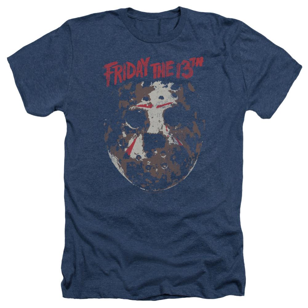 Friday The 13th Rough Mask Men's 30/1 Heather 60 40 Poly Short-Sleeve T-Shirt