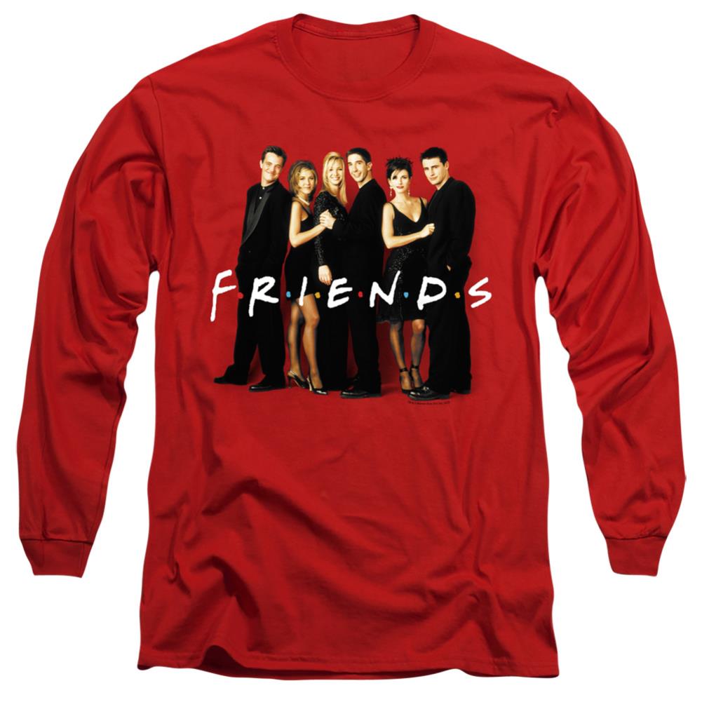 Friends Cast In Black Men's 18/1 Cotton Long-Sleeve T-Shirt