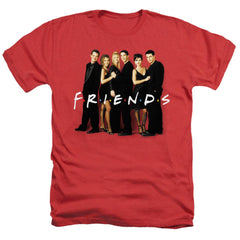 Friends Cast In Black Men's 30/1 Heather 60 40 Poly Short-Sleeve T-Shirt