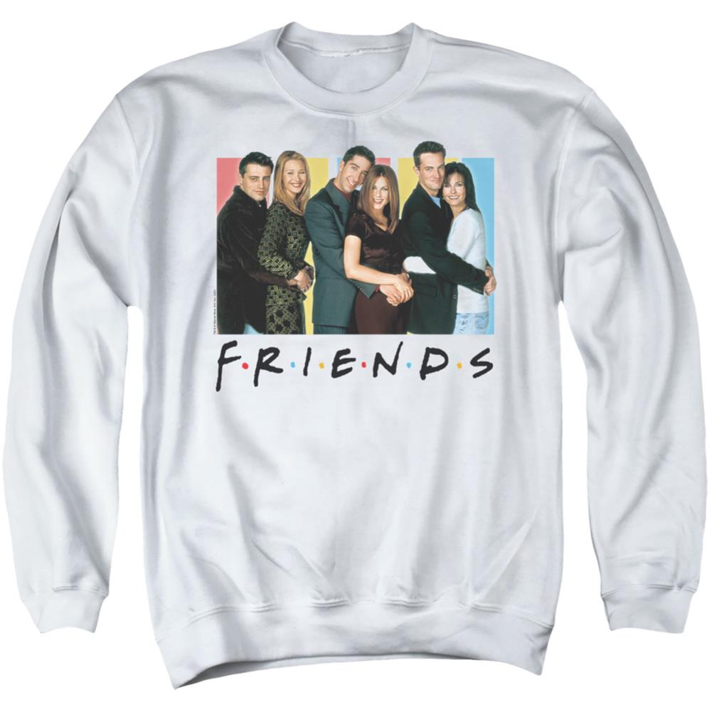 Friends Cast Logo Men's Crewneck 50 50 Poly Long-Sleeve T-Shirt