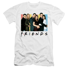 Friends Cast Logo Men's Ultra-Soft 30/1 Cotton Slim Short-Sleeve T-Shirt