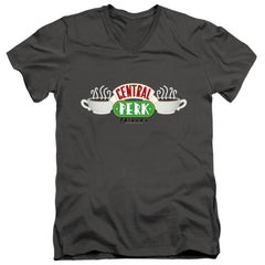 Friends Central Perk Logo Men's 30/1 Cotton Slim V-Neck T-Shirt