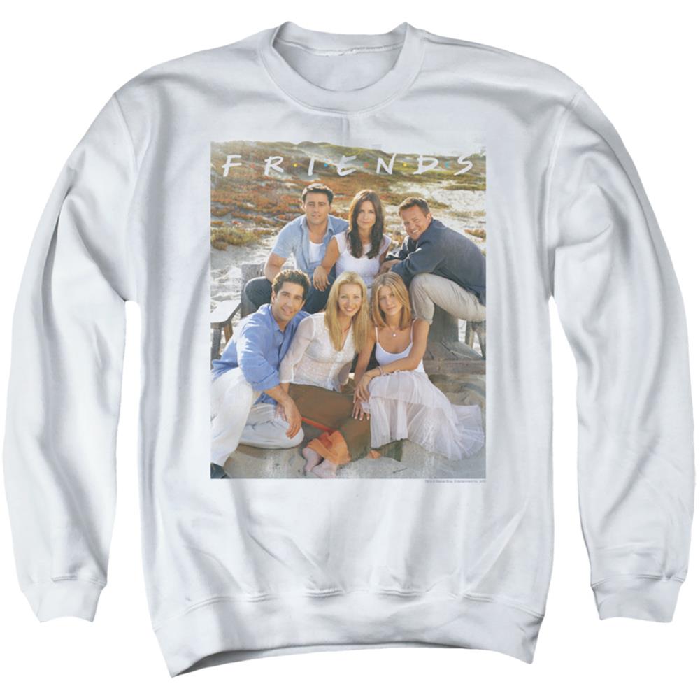 Friends Life's A Beach Men's Crewneck 50 50 Poly Long-Sleeve T-Shirt