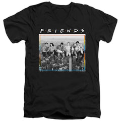 Friends Lunch Break Men's 30/1 Cotton Slim V-Neck T-Shirt
