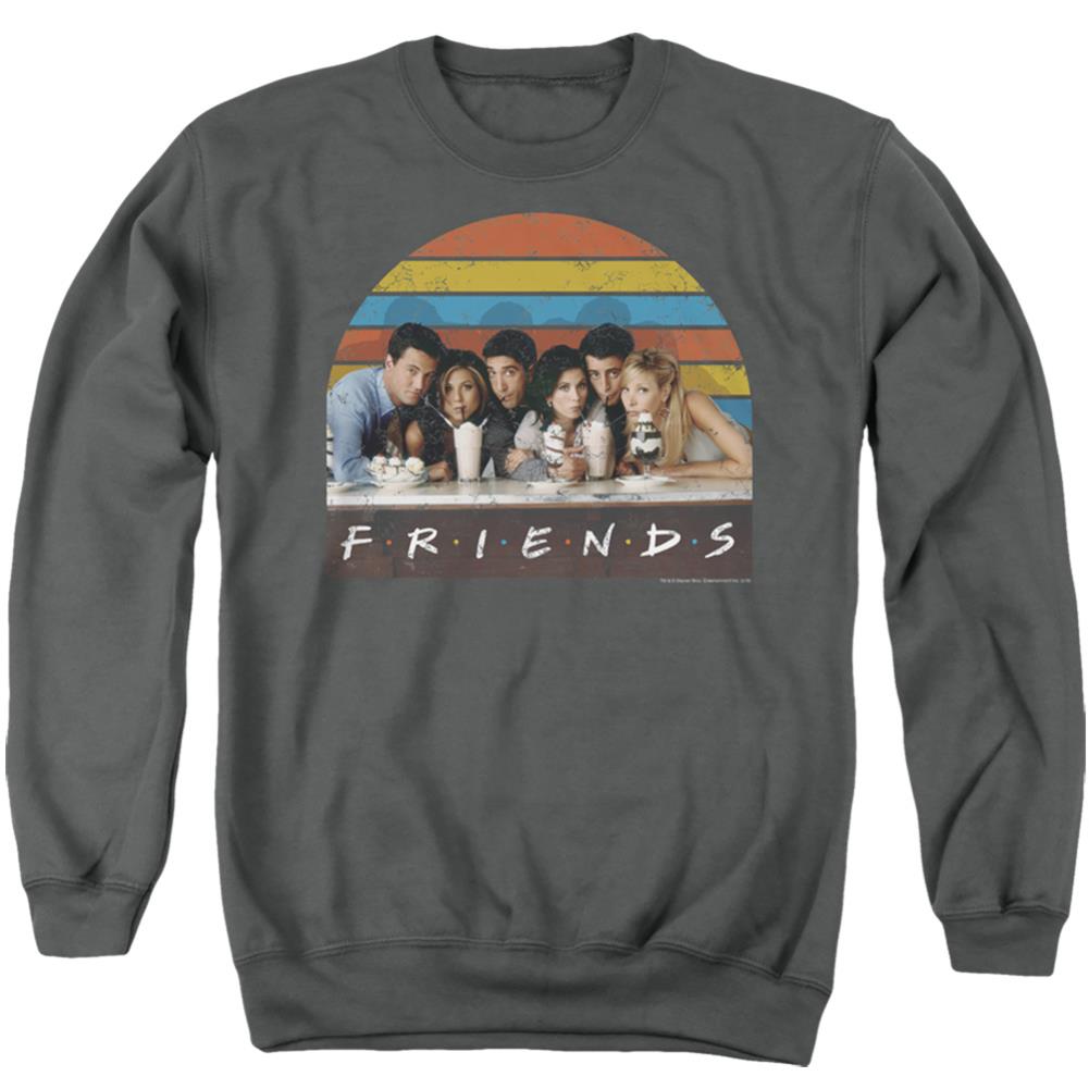 Friends Soda Fountain Men's Crewneck 50 50 Poly Long-Sleeve T-Shirt
