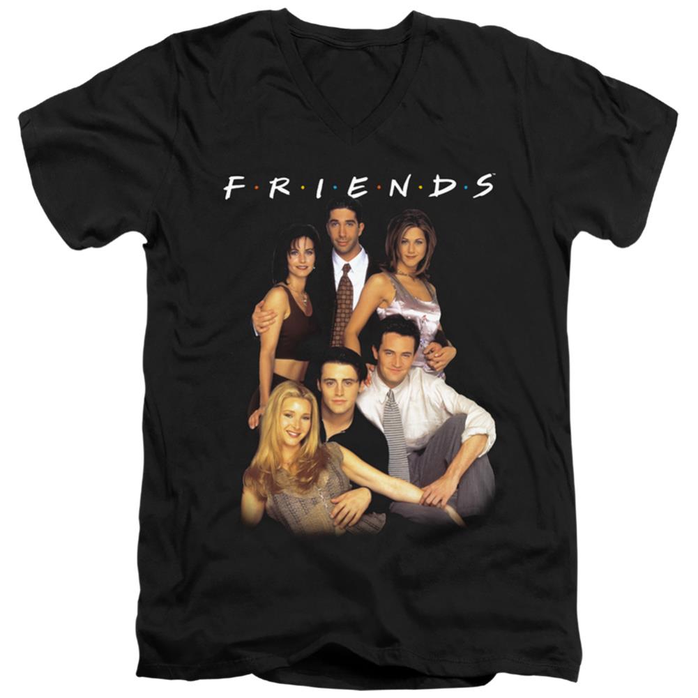 Friends Stand Together Men's 30/1 Cotton Slim V-Neck T-Shirt