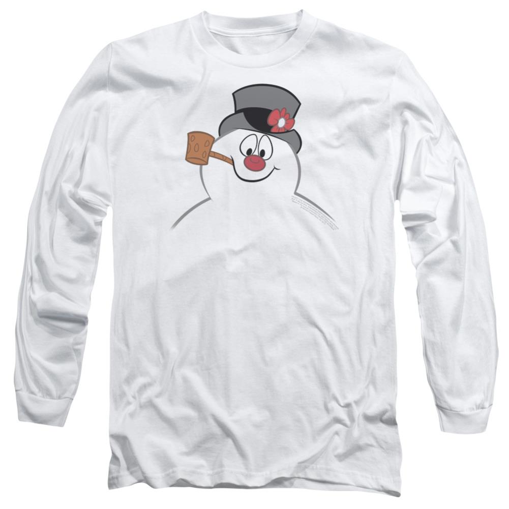 Frosty The Snowman Frosty Face Men's 18/1 Cotton Long-Sleeve T-Shirt
