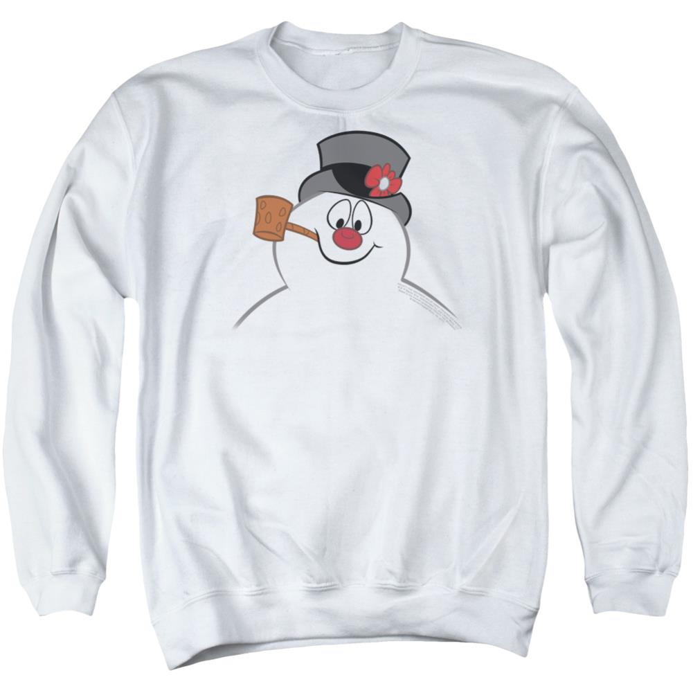 Frosty The Snowman Frosty Face Men's Crewneck 50 50 Poly Long-Sleeve T-Shirt