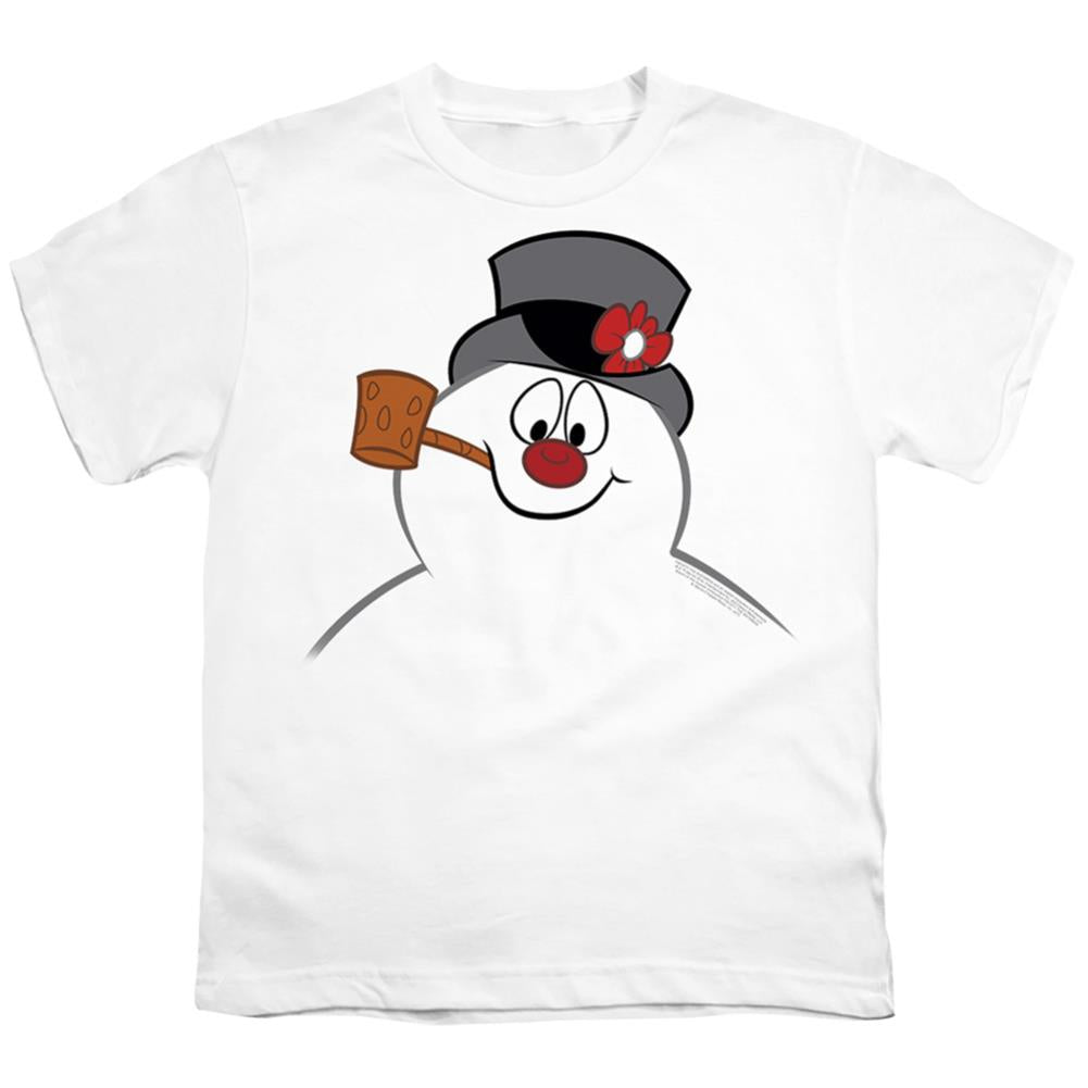 Frosty The Snowman Frosty Face Youth 18/1 100% Cotton Short-Sleeve T-Shirt