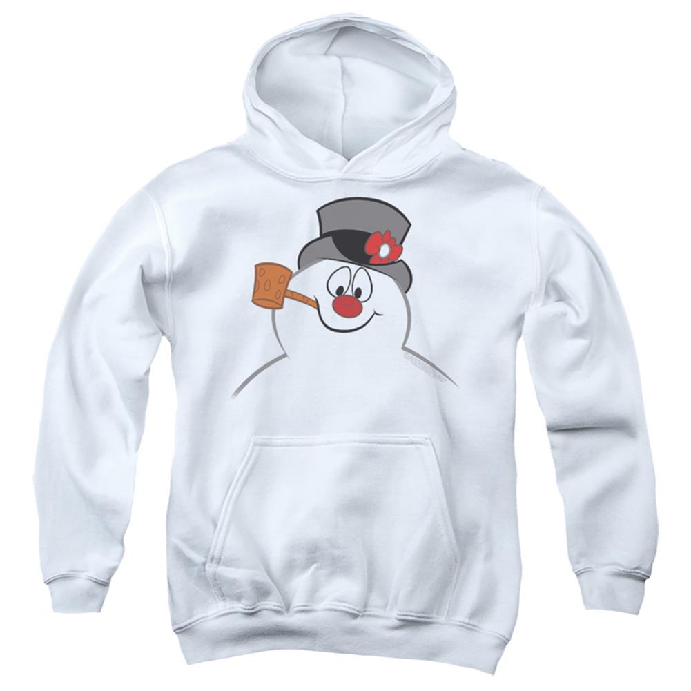 Frosty The Snowman Frosty Face Youth Cotton Poly Pull-Over Hoodie