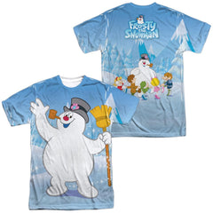 Frosty The Snowman Frosty Wave (Front/Back Print) Men's Regular Fit Polyester Short-Sleeve T-Shirt