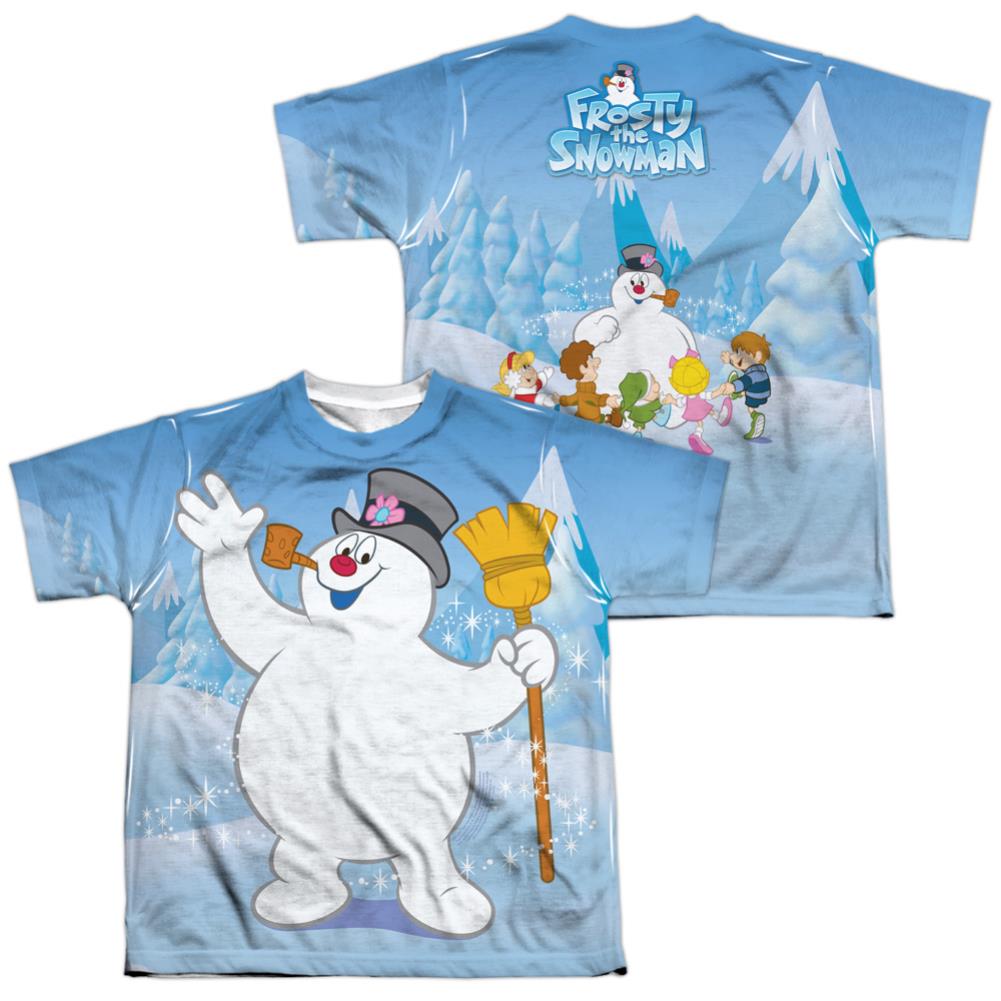 Frosty The Snowman Frosty Wave (Front/Back Print) Youth Regular Fit Poly Short-Sleeve T-Shirt
