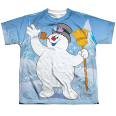 Frosty The Snowman Frosty Wave Youth Regular Fit Poly Short-Sleeve T-Shirt