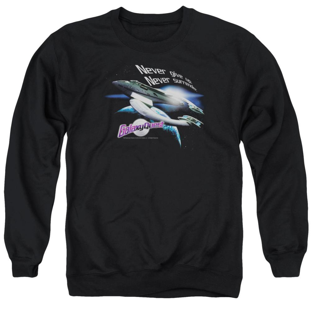 Galaxy Quest Never Surrender Men's Crewneck 50 50 Poly Long-Sleeve T-Shirt