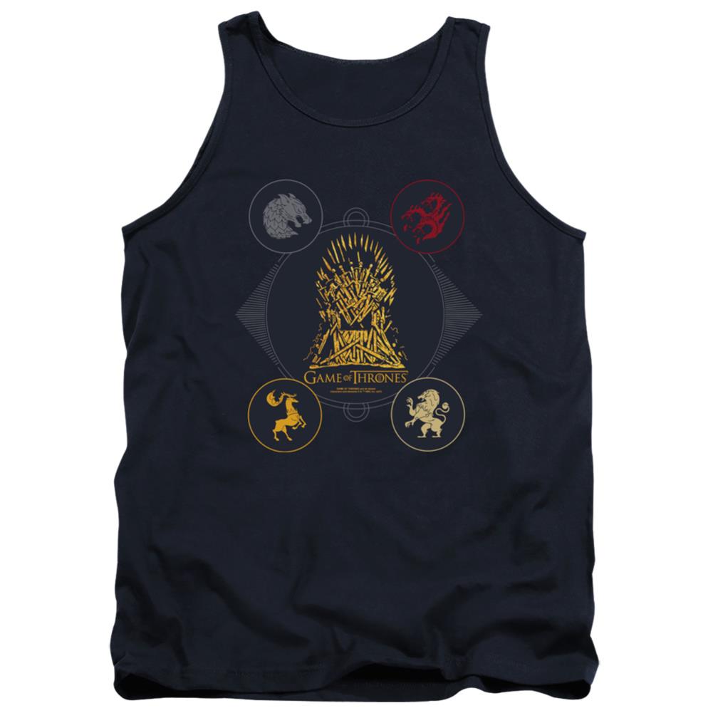 Game Of Thrones 4 Houses 4 The Throne Men's 18/1 Cotton Tank Top
