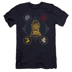 Game Of Thrones 4 Houses 4 The Throne Men's Ultra-Soft 30/1 Cotton Slim Short-Sleeve T-Shirt