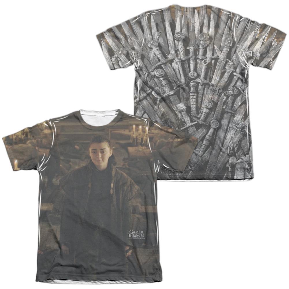 Game Of Thrones Arya For The Throne (Front/Back Print) Men's Regular Fit Poly Cotton Short-Sleeve T-Shirt