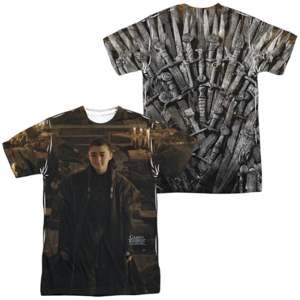 Game Of Thrones Arya For The Throne (Front/Back Print) Men's Regular Fit Polyester Short-Sleeve T-Shirt