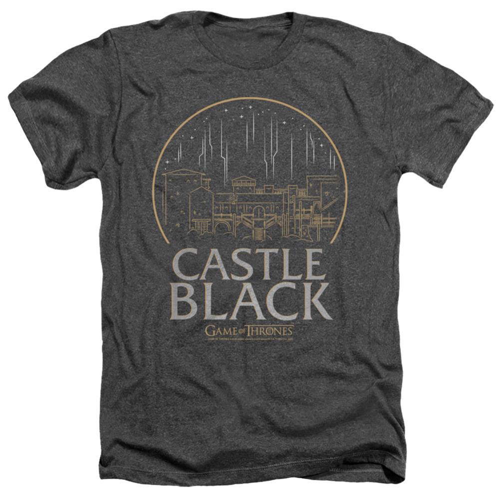 Game Of Thrones Castle Black Men's 30/1 Heather 60 40 Poly Short-Sleeve T-Shirt