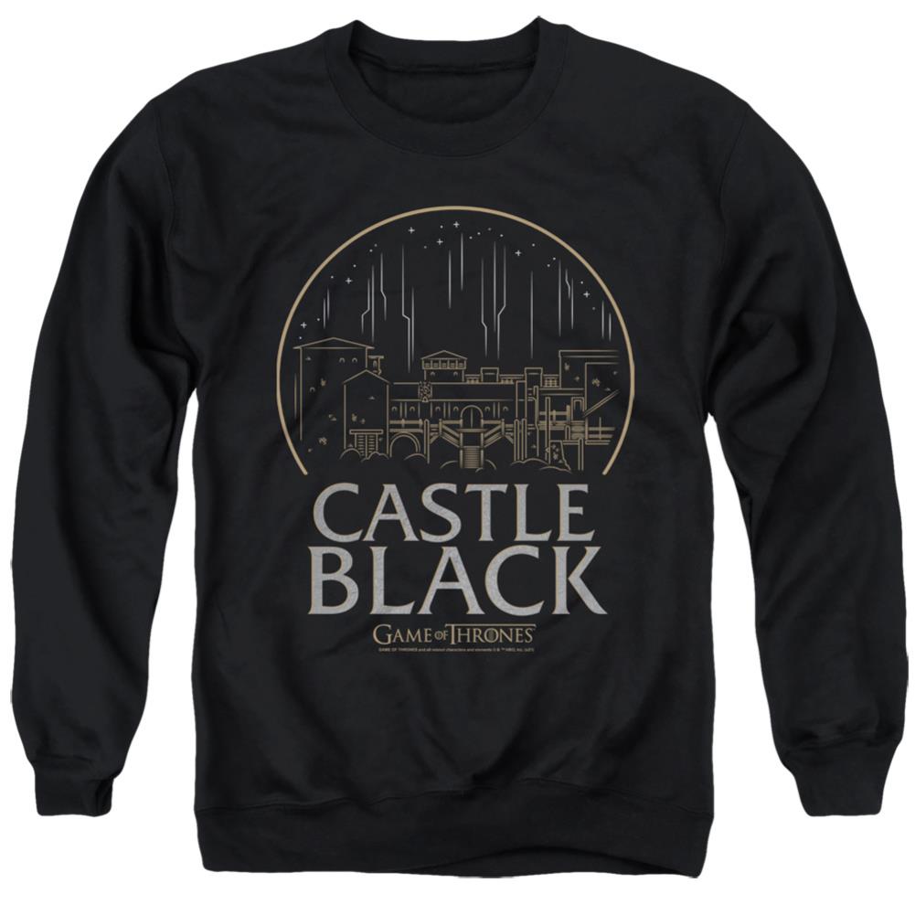 Game Of Thrones Castle Black Men's Crewneck 50 50 Poly Long-Sleeve T-Shirt