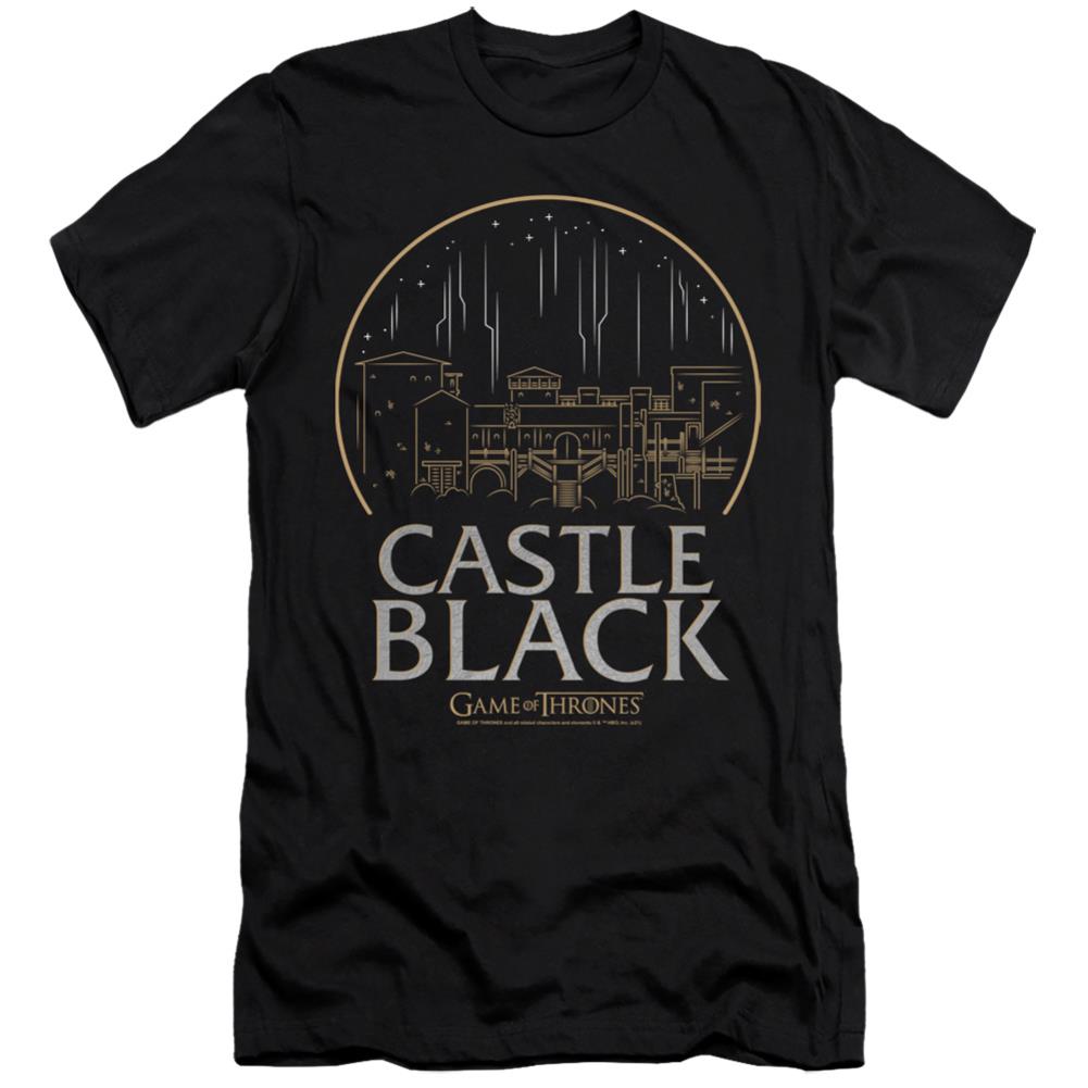 Game Of Thrones Castle Black Men's Ultra-Soft 30/1 Cotton Slim Short-Sleeve T-Shirt