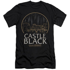 Game Of Thrones Castle Black Men's Ultra-Soft 30/1 Cotton Slim Short-Sleeve T-Shirt