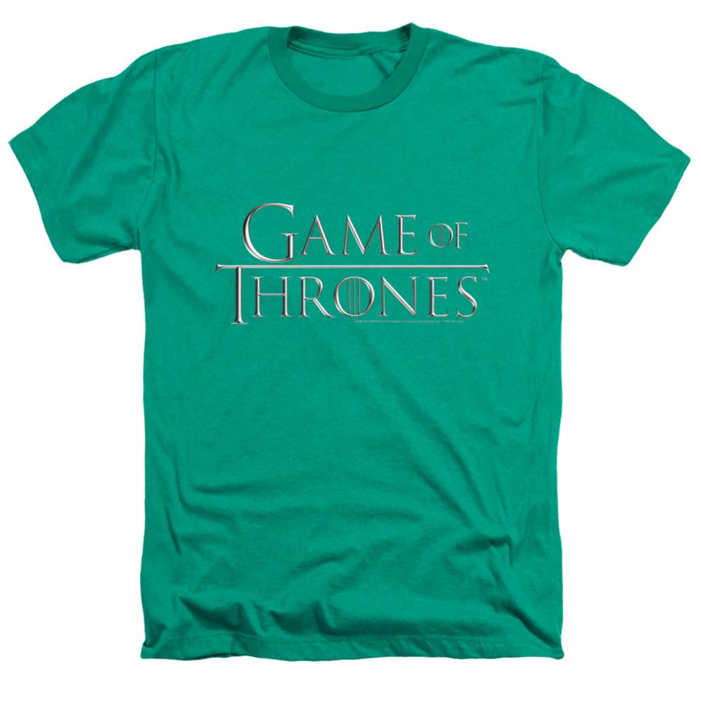 Game Of Thrones Chrome Logo Men's 30/1 Heather 60 40 Poly Short-Sleeve T-Shirt