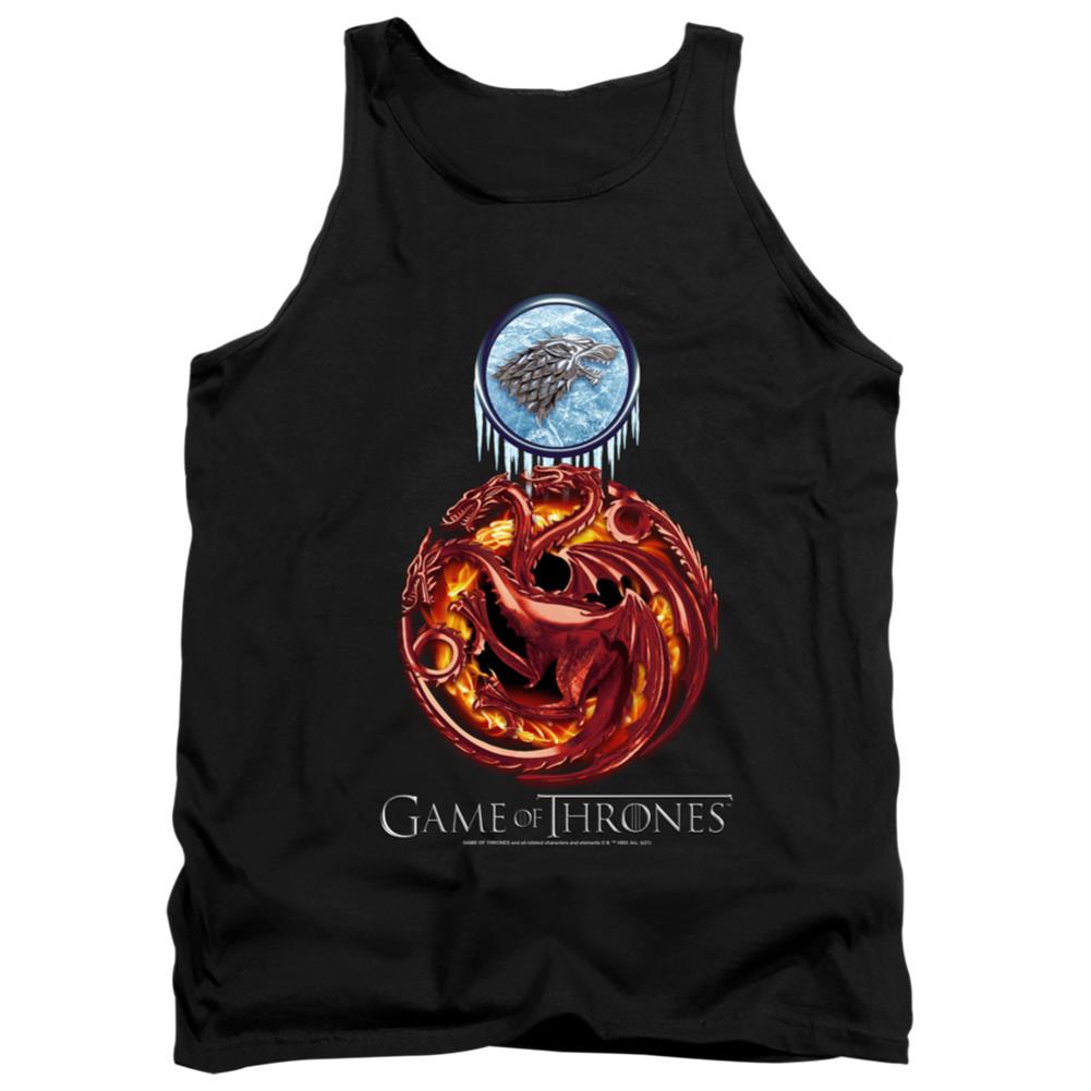 Game Of Thrones Combined Targaryn And Stark Men's 18/1 Cotton Tank Top