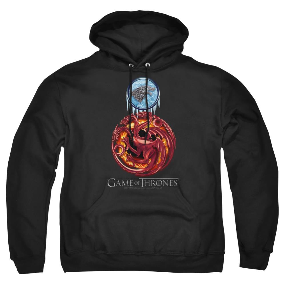 Game Of Thrones Combined Targaryn And Stark Men's Pull-Over 75 25 Poly Hoodie