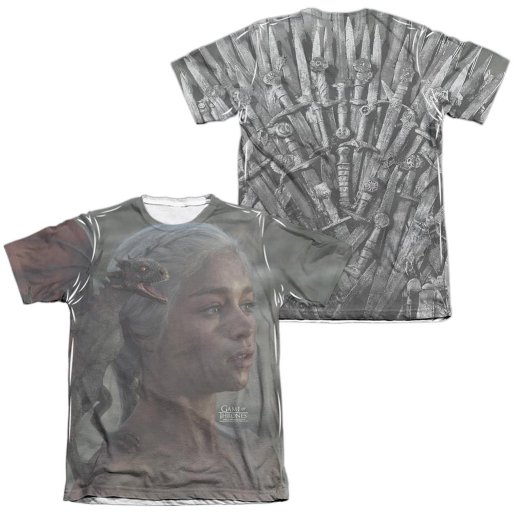 Game Of Thrones Daenerys For The Throne (Front/Back Print) Men's Regular Fit Poly Cotton Short-Sleeve T-Shirt