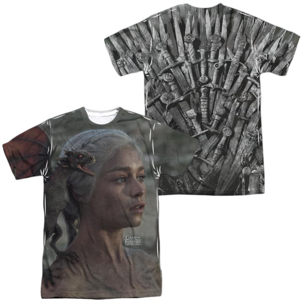 Game Of Thrones Daenerys For The Throne (Front/Back Print) Men's Regular Fit Polyester Short-Sleeve T-Shirt