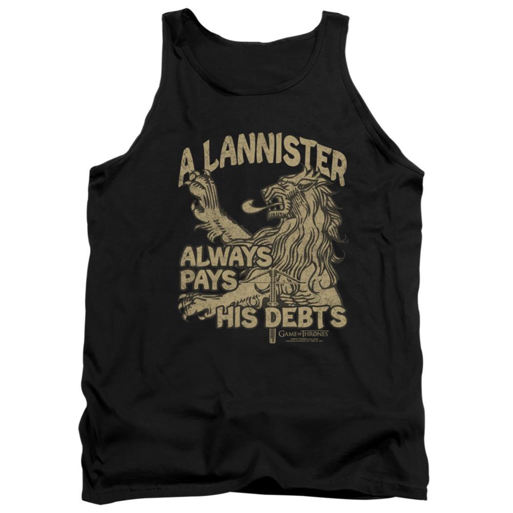 Game Of Thrones Debts Men's 18/1 Cotton Tank Top