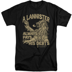 Game Of Thrones Debts Men's 18/1 Tall Cotton Short-Sleeve T-Shirt