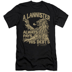 Game Of Thrones Debts Men's Ultra-Soft 30/1 Cotton Slim Short-Sleeve T-Shirt