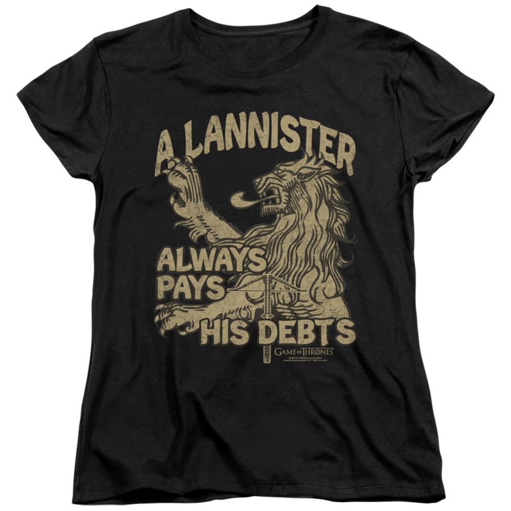 Game Of Thrones Debts Women's 18/1 Cotton Short-Sleeve T-Shirt