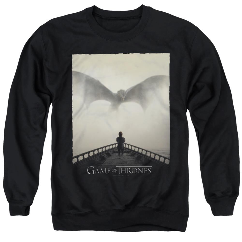 Game Of Thrones Dragon 1 Men's Crewneck 50 50 Poly Long-Sleeve T-Shirt