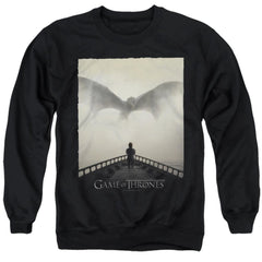 Game Of Thrones Dragon 1 Men's Crewneck 50 50 Poly Long-Sleeve T-Shirt
