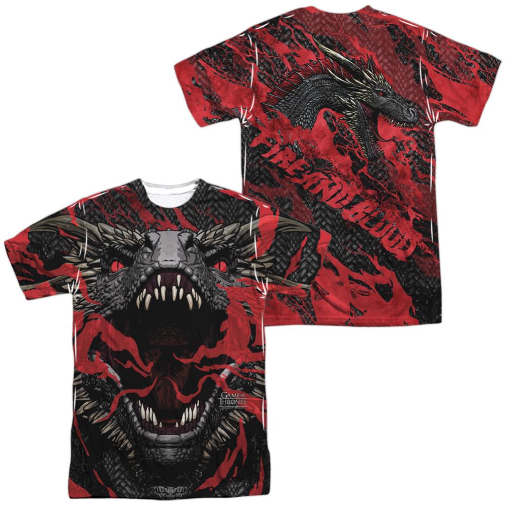 Game Of Thrones Dragons (Front/Back Print) Men's Regular Fit Polyester Short-Sleeve T-Shirt