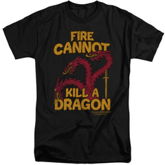 Game Of Thrones Dragons With Fire Men's 18/1 Tall Cotton Short-Sleeve T-Shirt