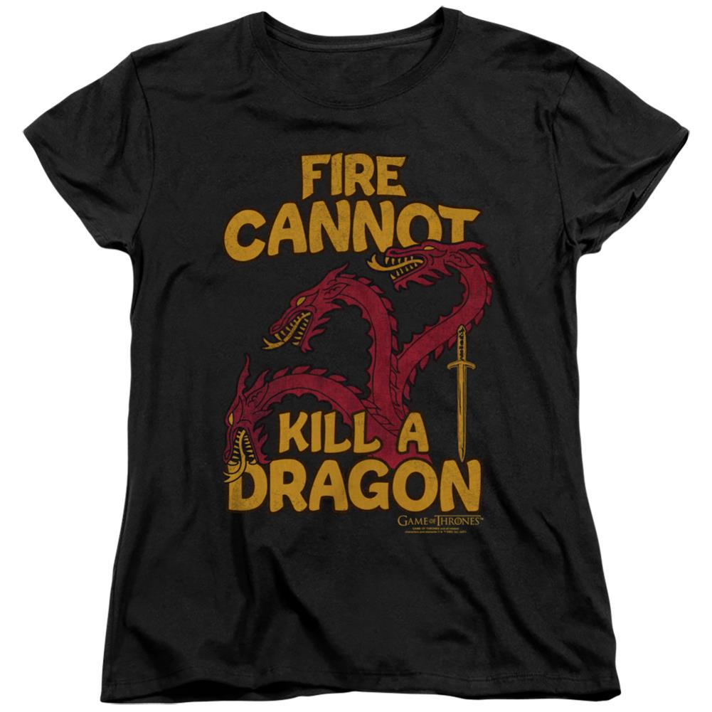 Game Of Thrones Dragons With Fire Women's 18/1 Cotton Short-Sleeve T-Shirt
