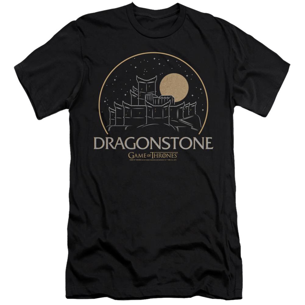 Game Of Thrones Dragonstone Men's Ultra-Soft 30/1 Cotton Slim Short-Sleeve T-Shirt