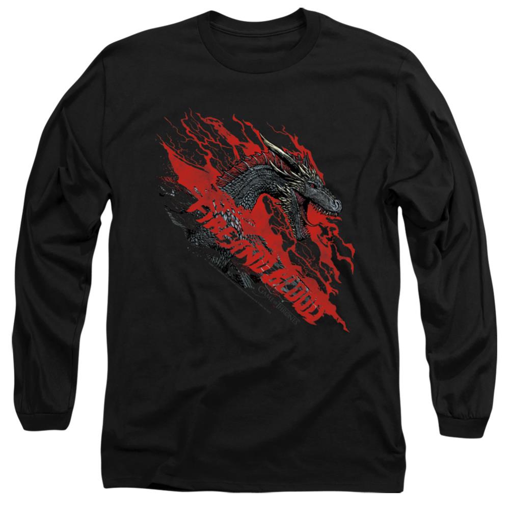 Game Of Thrones Fire And Blood Dragon Men's 18/1 Cotton Long-Sleeve T-Shirt