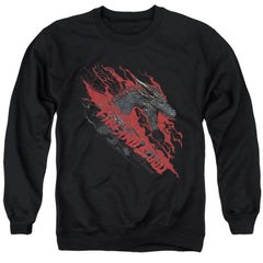 Game Of Thrones Fire And Blood Dragon Men's Crewneck 50 50 Poly Long-Sleeve T-Shirt