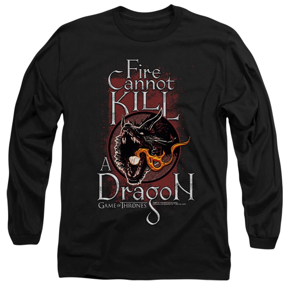 Game Of Thrones Fire Cannot Kill A Dragon Men's 18/1 Cotton Long-Sleeve T-Shirt