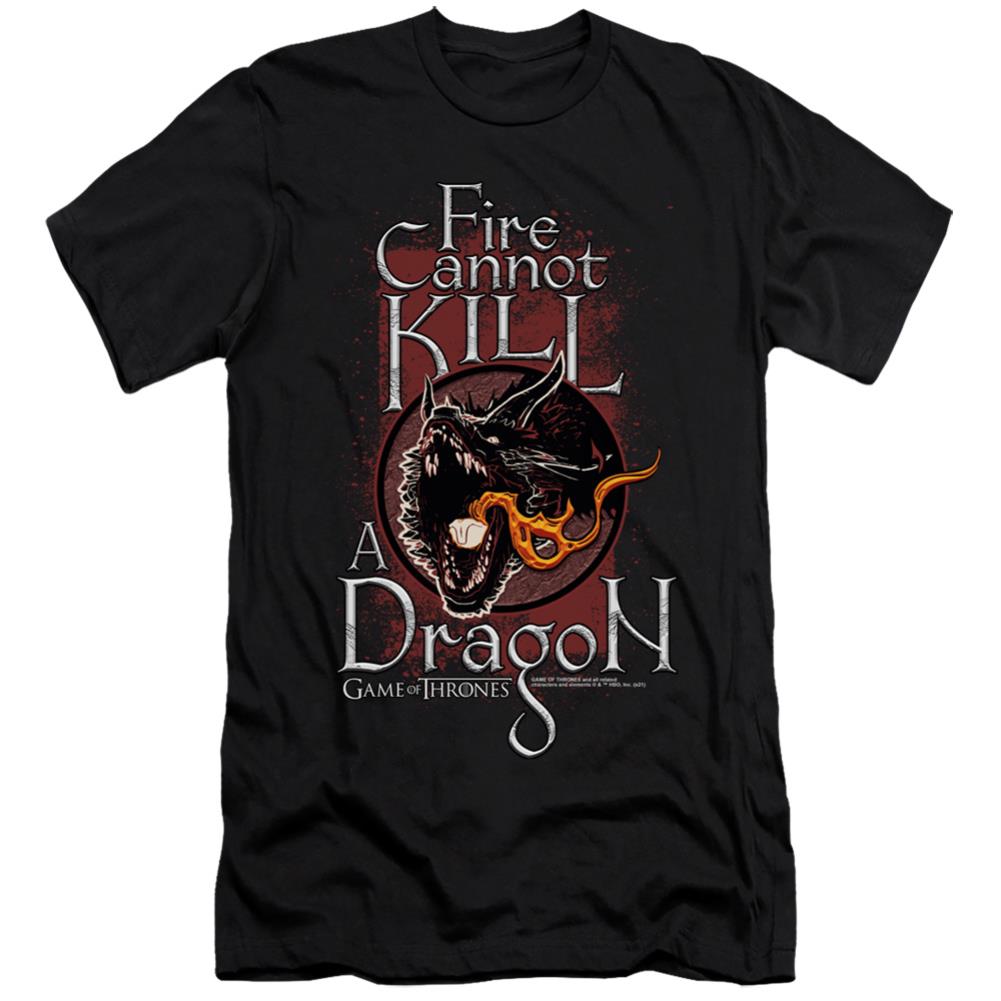 Game Of Thrones Fire Cannot Kill A Dragon Men's Ultra-Soft 30/1 Cotton Slim Short-Sleeve T-Shirt