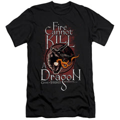 Game Of Thrones Fire Cannot Kill A Dragon Men's Ultra-Soft 30/1 Cotton Slim Short-Sleeve T-Shirt
